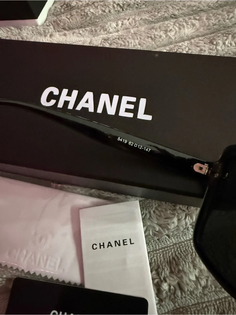 CHANEL Black Square Oversized Sunglasses with Gold CC Details